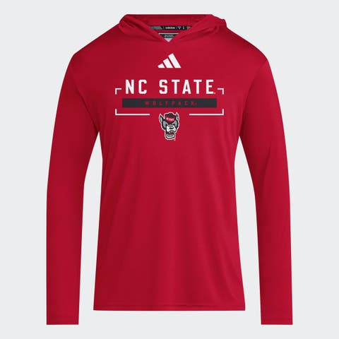 Men's adidas Red NC State Wolfpack D4T Long Sleeve Hooded T-Shirt