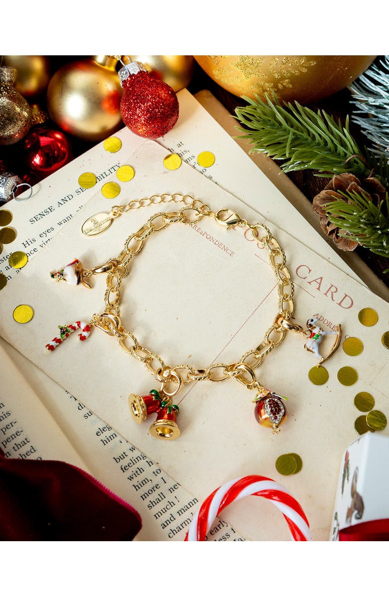 Bill Skinner Studio Christmas Charm Bracelet Set, Alternate, color, Gold Plated
