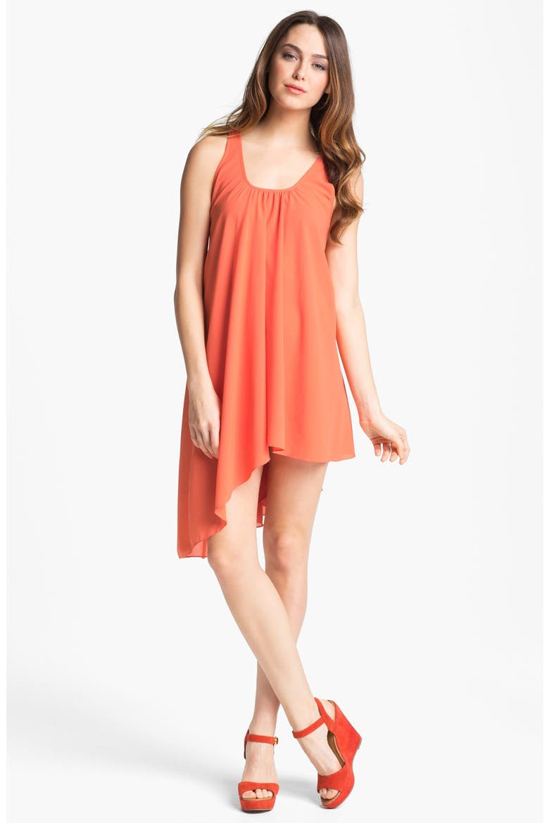 'Love Potion' Chiffon Racerback Tank Dress, Main, color, TANGERINE