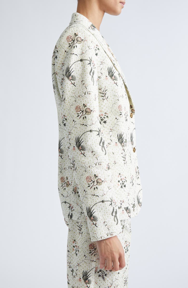 Giambattista Valli Floral Embroidered Cotton Jacket, Alternate, color, Ivory/ Quartz Rose