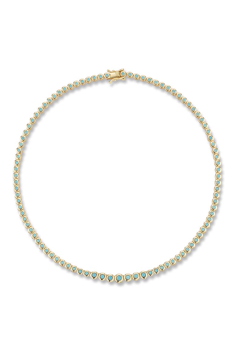 Graduated Tennis Necklace, Alternate, color, GOLD/ TURQUOISE