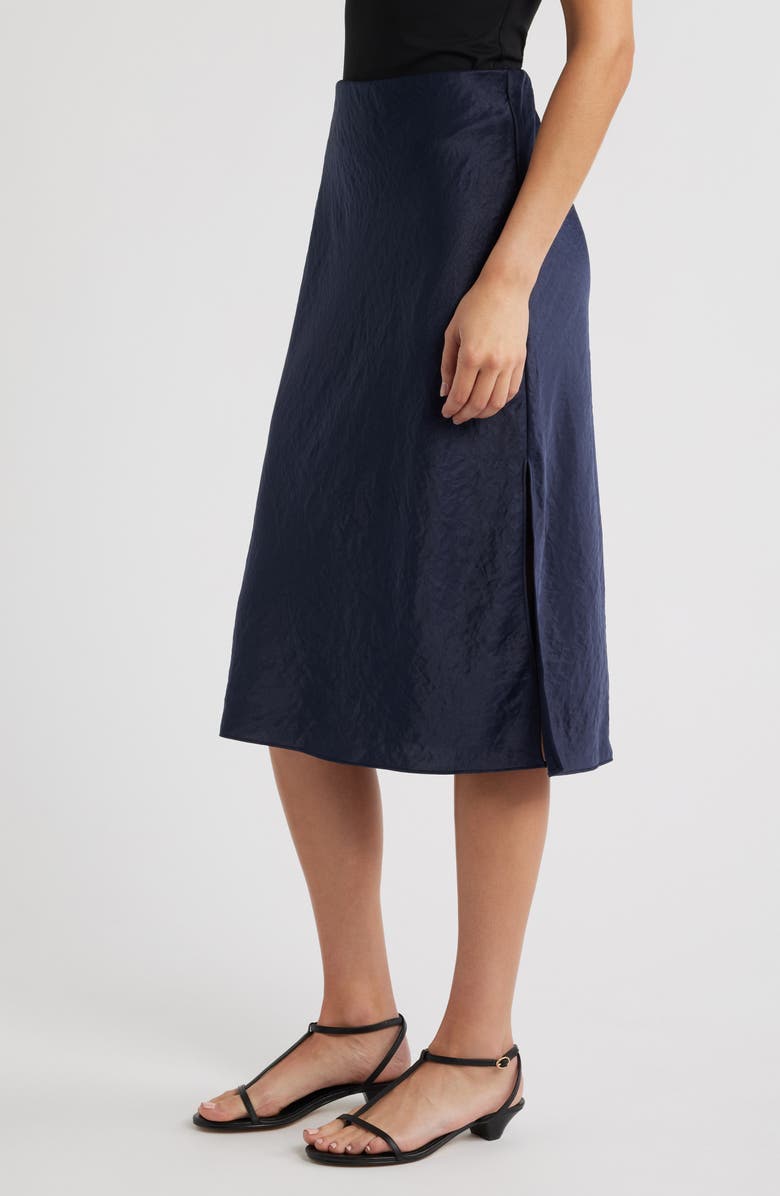 Madewell Satin Midi Slipskirt, Alternate, color, Juniper Berry