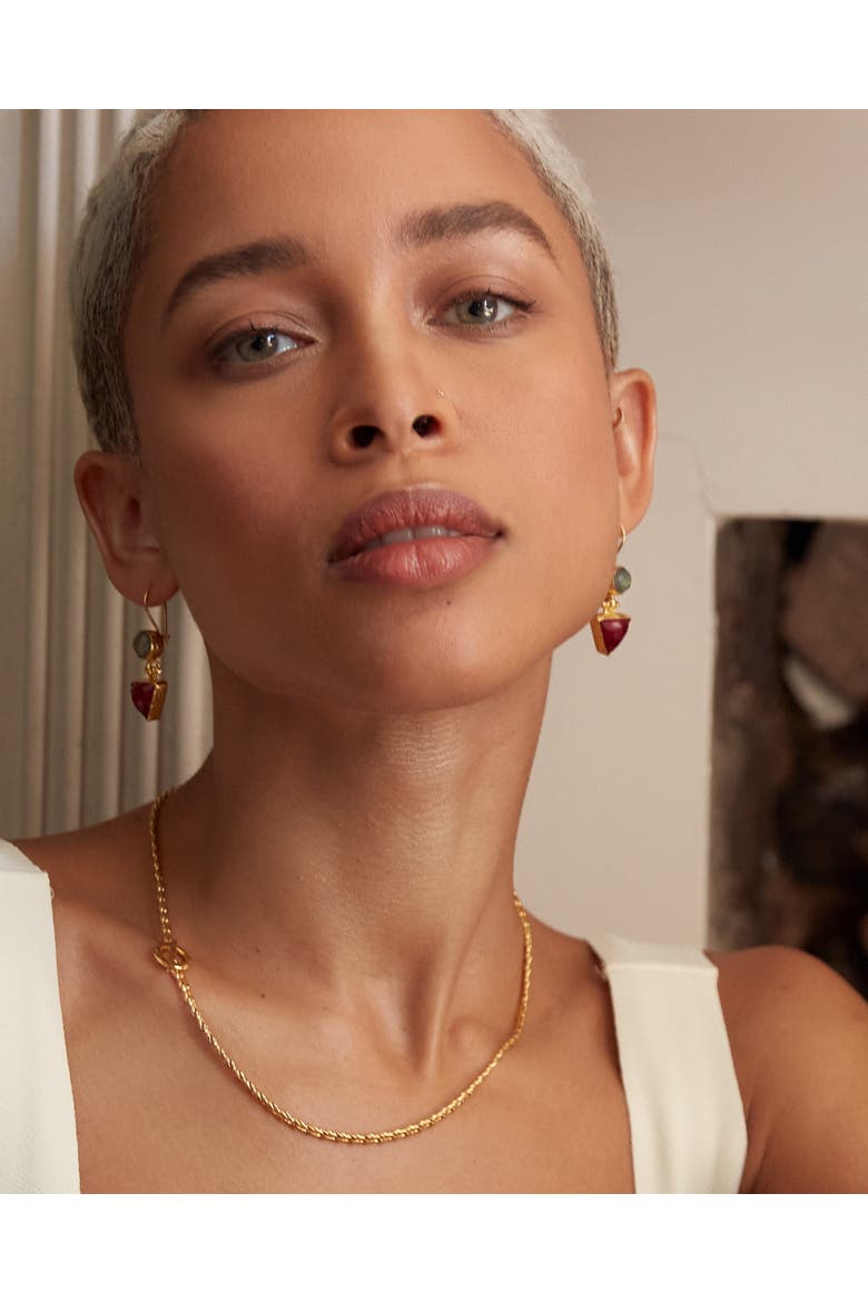 Hydra Drop Earrings, Alternate, color, Brass