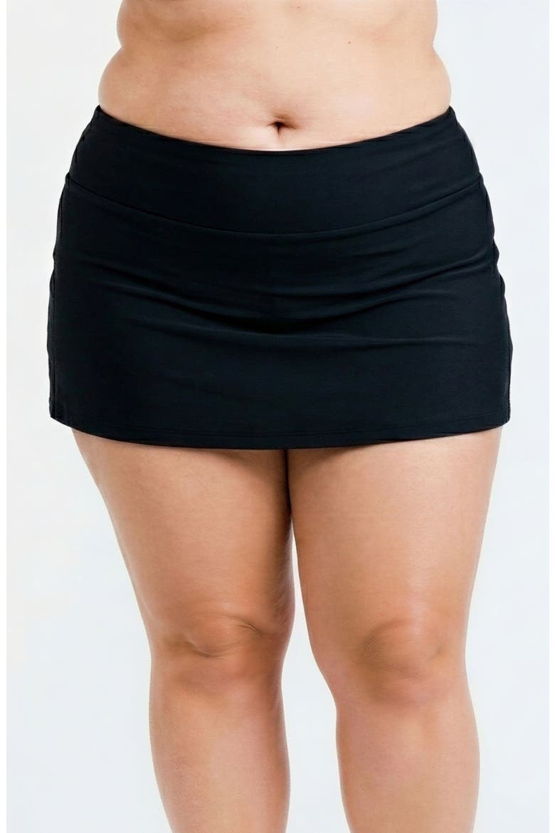 Short Swim Skort With Shorts, Main, color, Black