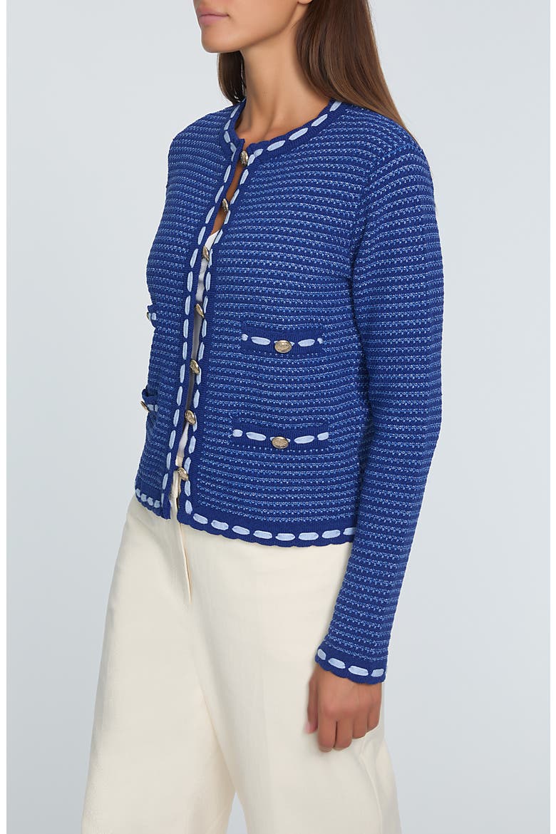 The Jana Cardigan, Alternate, color, DAPHNE BLUE