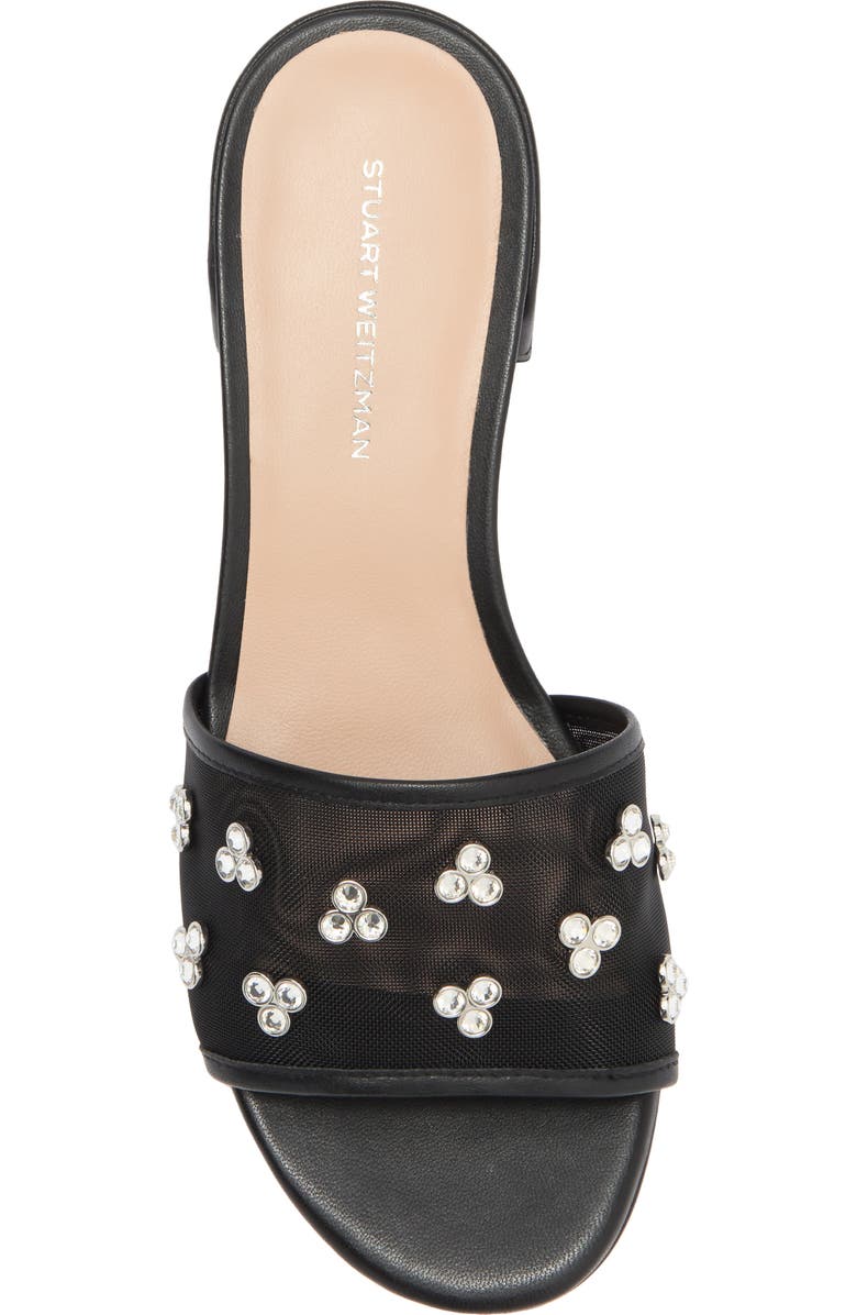 Stuart Weitzman Tammy Crystal Slide Sandal, Alternate, color, Black