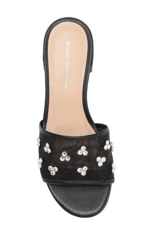 Stuart Weitzman Tammy Crystal Slide Sandal In Black