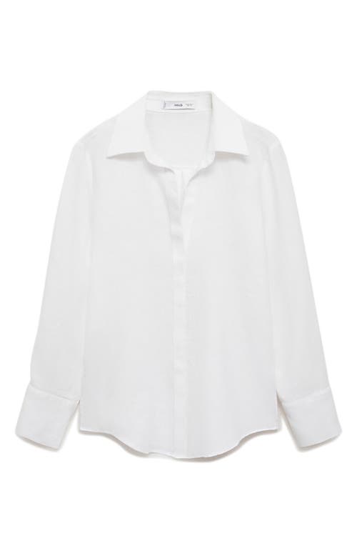 Mango Linen Shirt In White