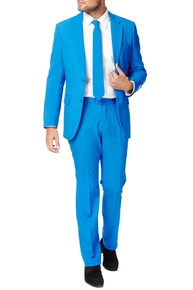 Blue Steel Slim Fit Two-Piece Suit & Tie Set, Main, color, BLUE