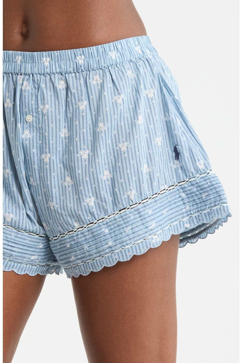 Cotton Voile Short Pajamas, Alternate, color, VINTAGE FLORAL STRIPE