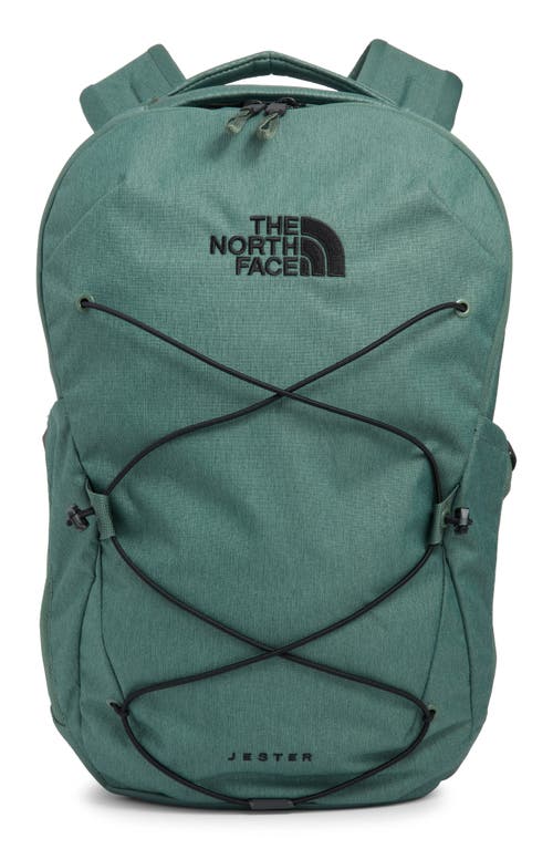 Shop The North Face Jester Water Repellent Backpack In Duck Green Dark Heather/black
