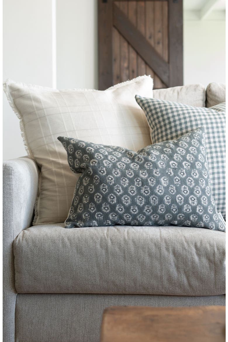 Teddy | Woven Cream Plaid Linen Pillow Cover, Alternate, color, Cream