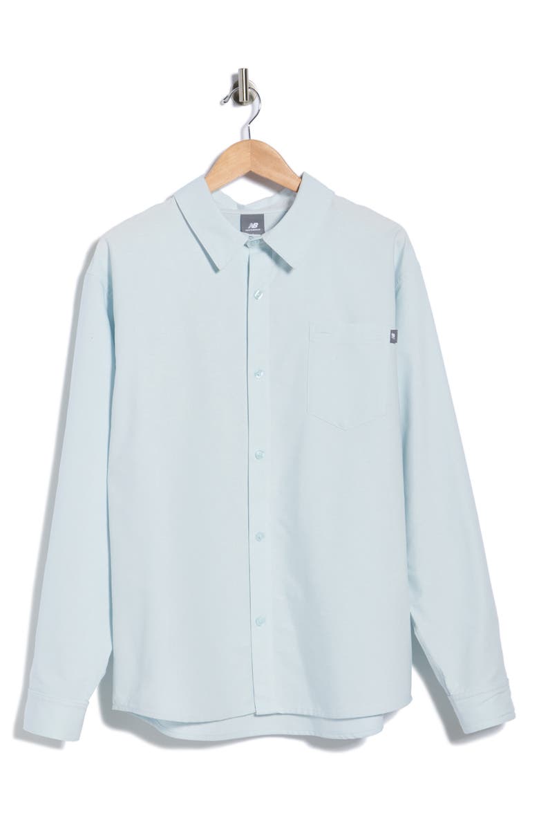 New Balance Relaxed Fit Oxford Shirt, Main, color, Light Blue