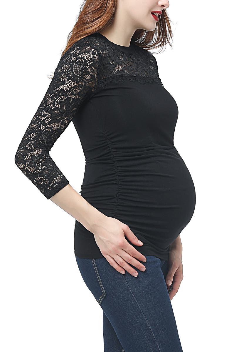 Kimi and Kai Rainey Ruched Maternity Top, Alternate, color, 