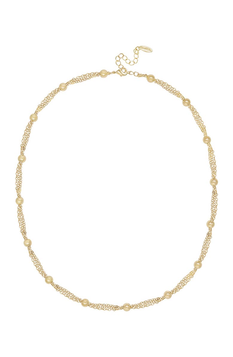 Ettika Gold Tone Multi Ball Chain Layered Necklace, Main, color, 