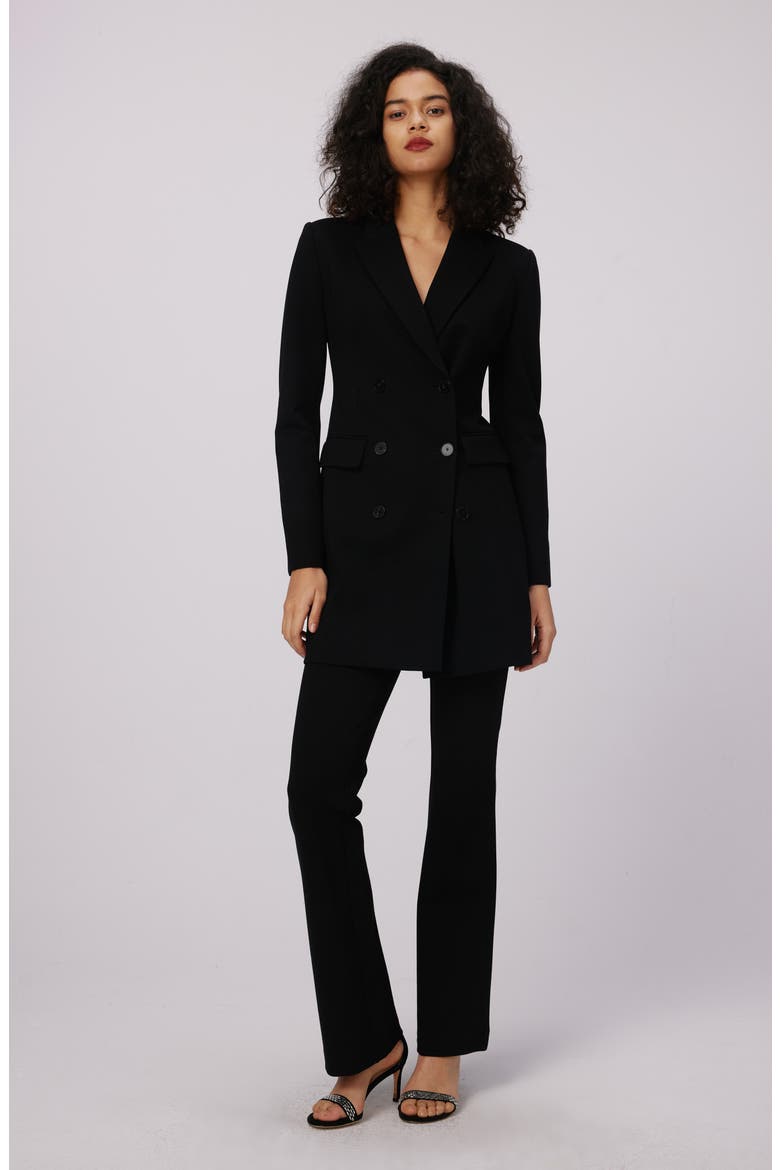 Virginia Double Breasted Long Jacket, Alternate, color, BLACK