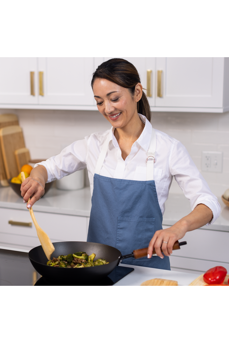 Carbon Steel Preseasoned Stir Fry Pan, Alternate, color, Black