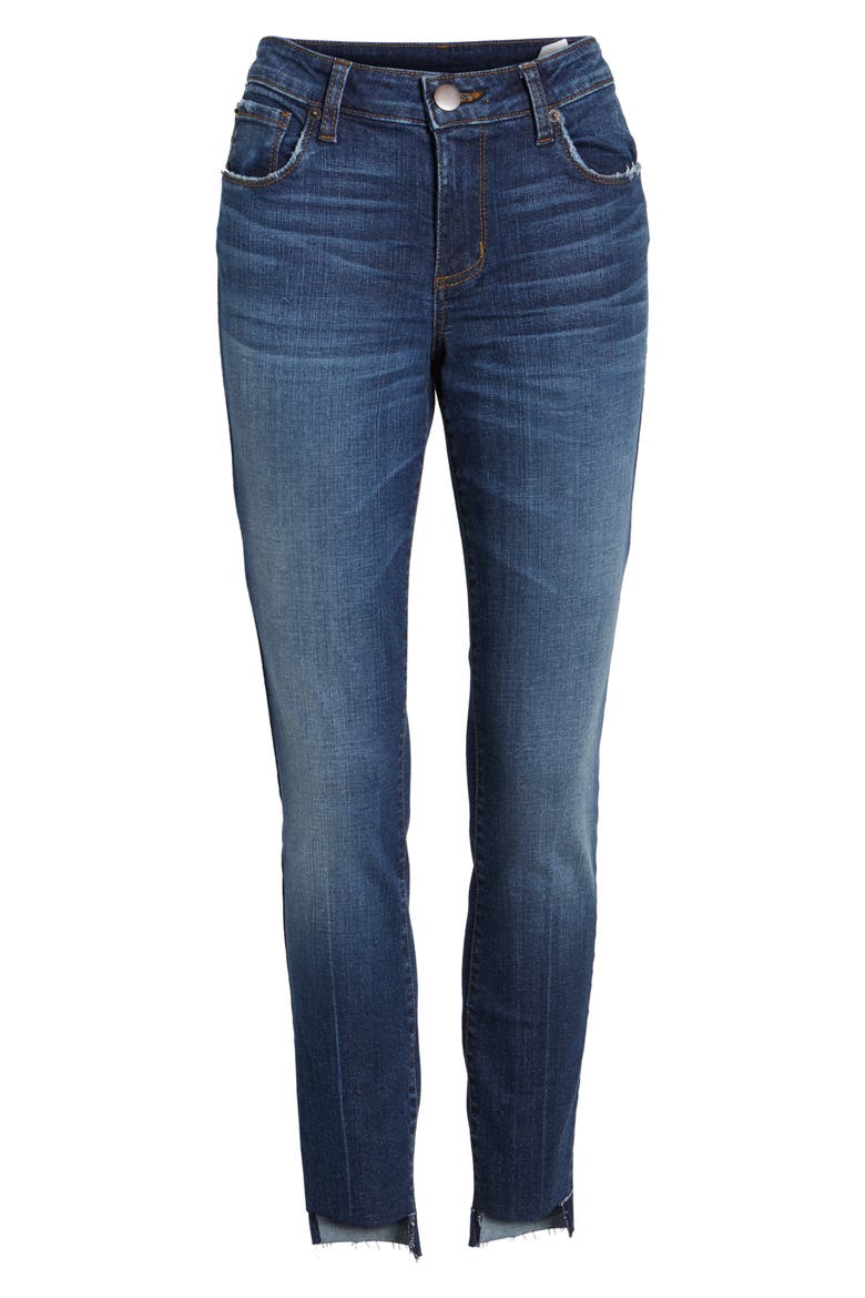 Step Hem Skinny Jean, Alternate, color, DARK RINSE WASH