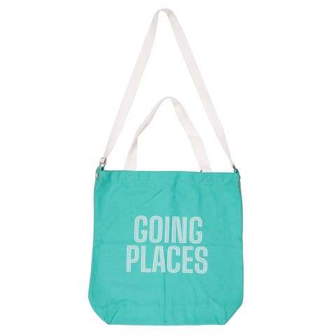 Going Places Tote Cotton Green