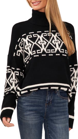 CeCe Fair Isle Turtleneck Sweater | Nordstrom