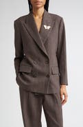 Golden Goose Journey Double Breasted Pinstripe Virgin Wool Blazer