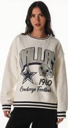THE WILD COLLECTIVE Women's The Wild Collective Cream Dallas Cowboys Oversized Vintage French Terry Sweatshirt