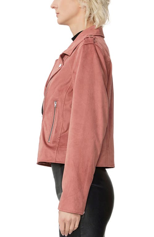 Kimi & Kai Willa Faux Suede Moto Jacket In Pink