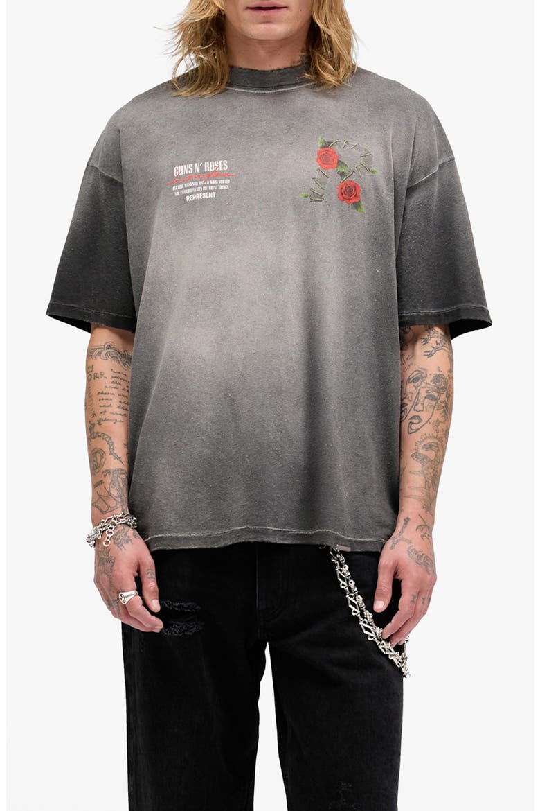 G 'n' R Tour T-Shirt, Main, color, STAINED BLACK