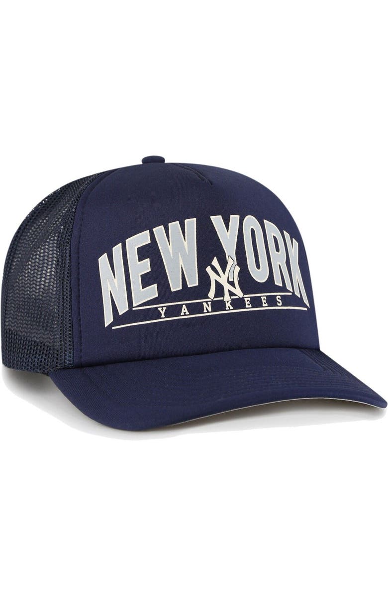 '47 Men's '47 Navy New York Yankees Backhaul Foam Trucker Snapback Hat, Alternate, color, Navy