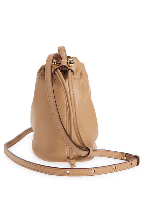 Strathberry Drawstring Soft Napa Leather Drawstring Bucket Bag In Caramel