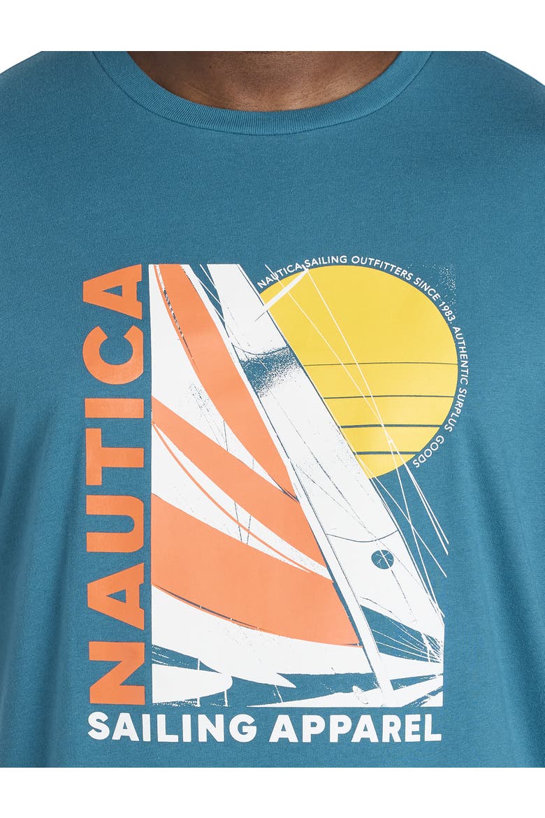 Big & Tall Sailboat Graphic Tee, Alternate, color, BLUE CORAL