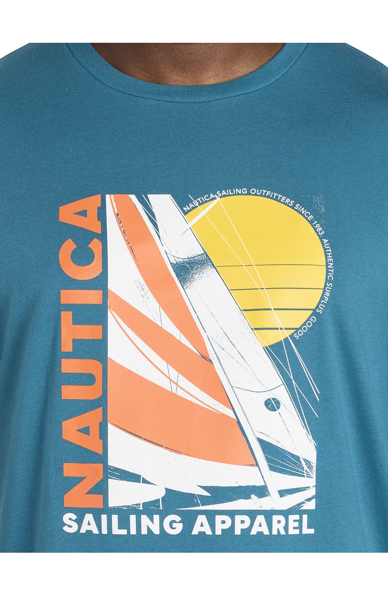 Nautica Big & Tall Sailboat Graphic Tee, Alternate, color, Blue Coral