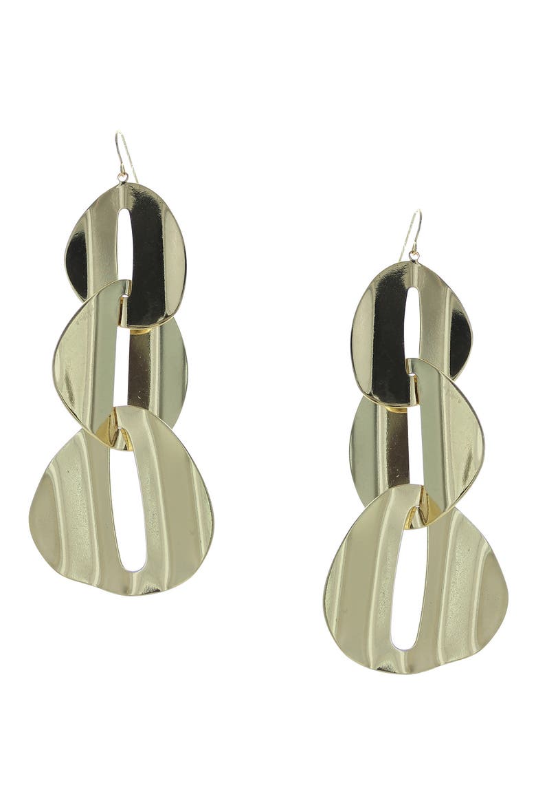 Triple Chain Link Earrings, Main, color, GOLD