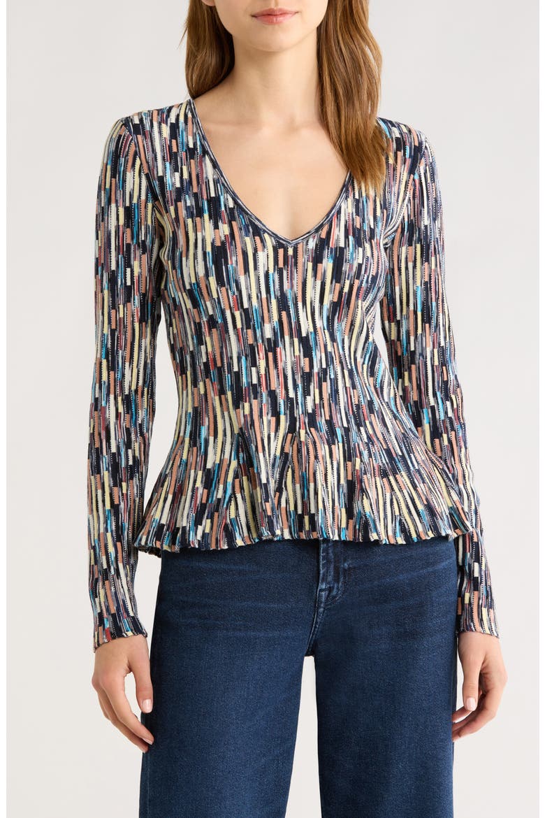 Rosalia Space Dye Cotton Knit Top, Main, color, OASIS
