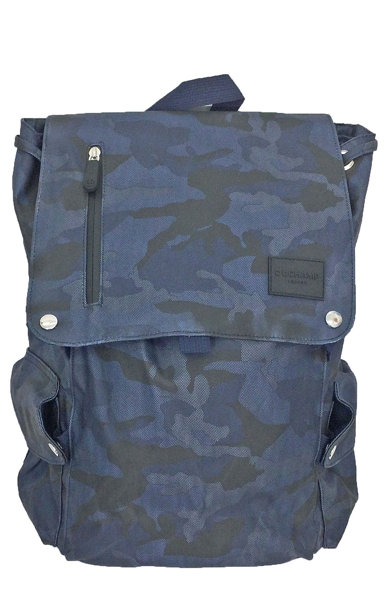 Flapover Camo Backpack, Main, color, NAVY