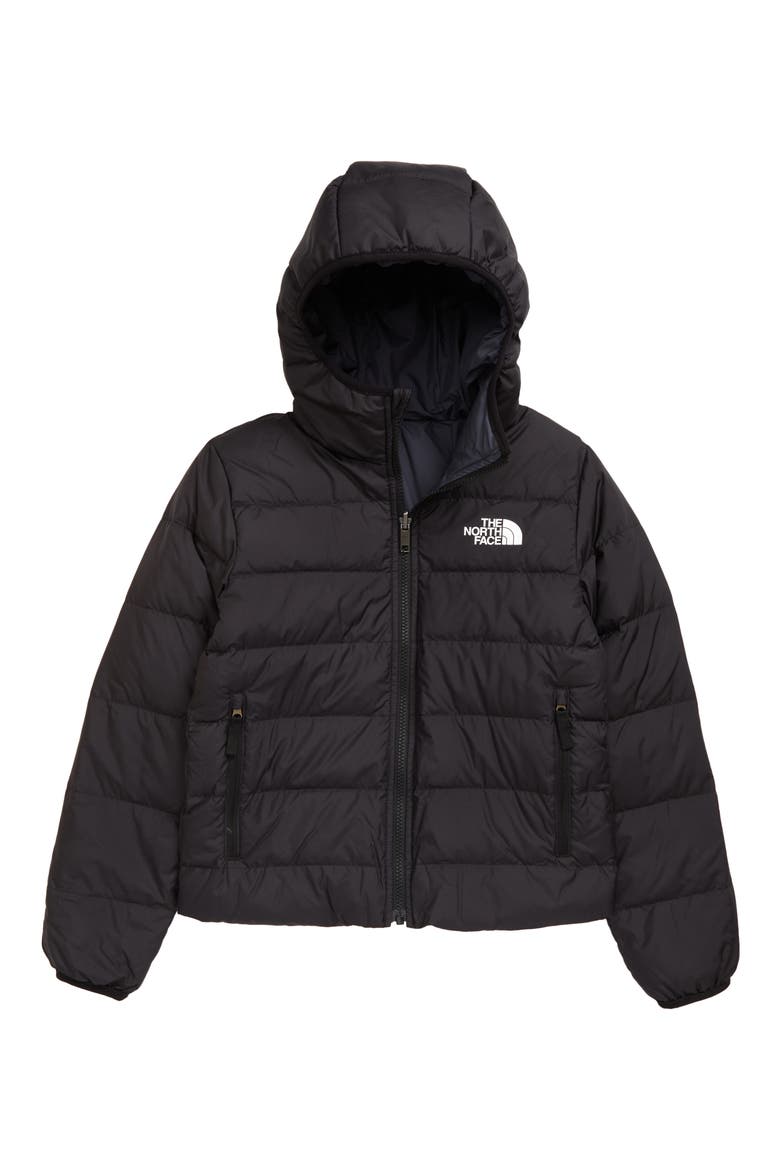 Kids' Reversible Hooded 600-Fill Power Down Jacket, Main, color, TNF BLACK
