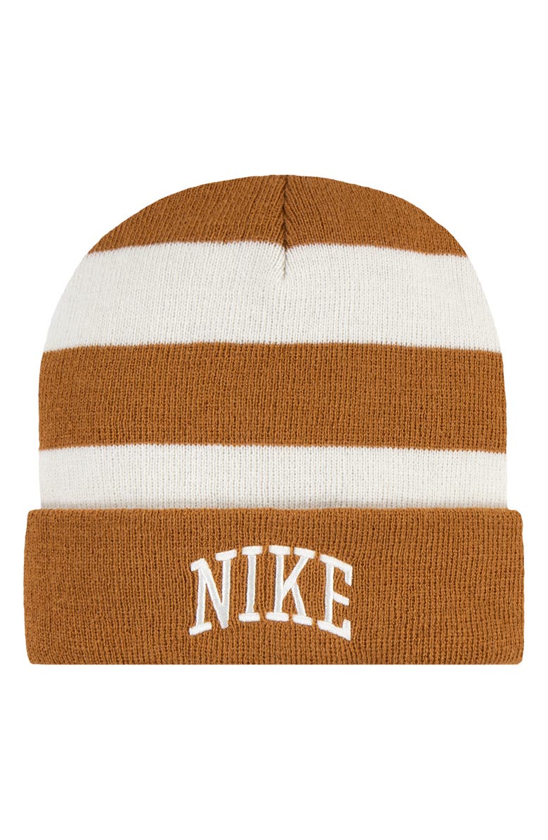 Nike Chunky Stripe Peak Beanie, Alternate, color, Flax