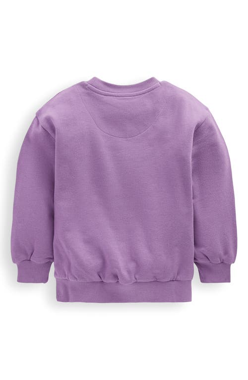 Mini Boden Kids' Apple Appliqué Cotton Graphic Sweatshirt In Purple