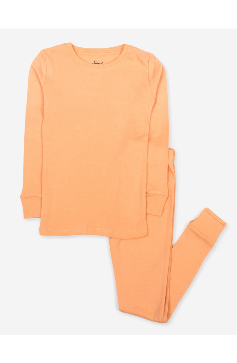 Leveret Kids Two-Piece Solid Cotton Matching Family Pajamas, Main, color, Peach