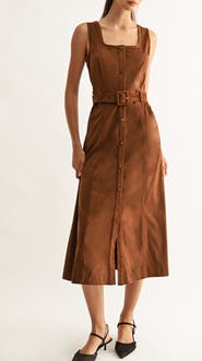 Adelyn Rae Kensley Faux Suede Midi Shirtdress