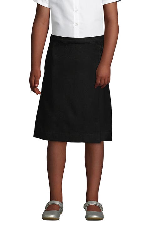 School Uniform Girls Solid A-line Skirt Below the Knee