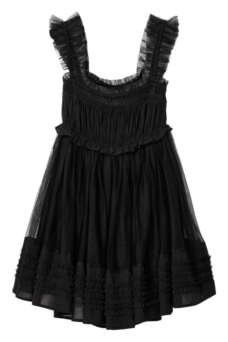 Angela Tulle Detail Minidress, Alternate, color, BLACK