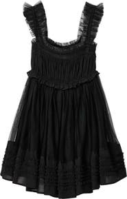 AllSaints Angela Tulle Detail Minidress