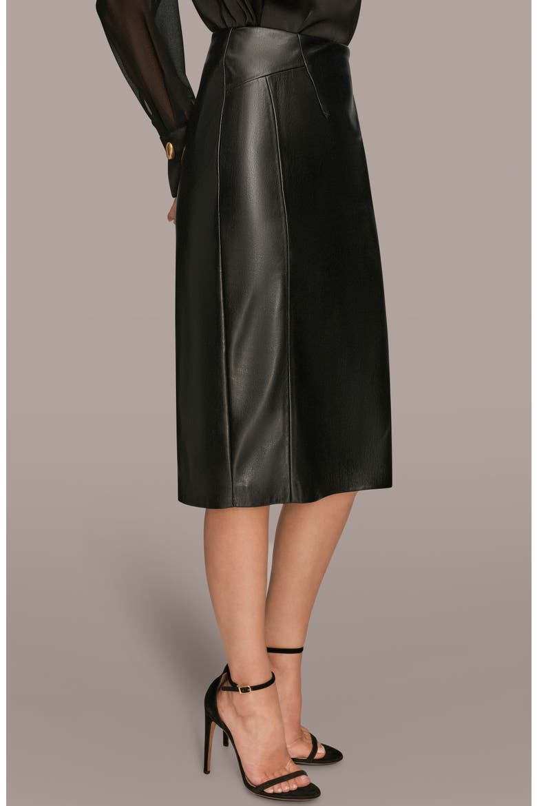 Seam Faux Leather Pencil Skirt, Alternate, color, BLACK