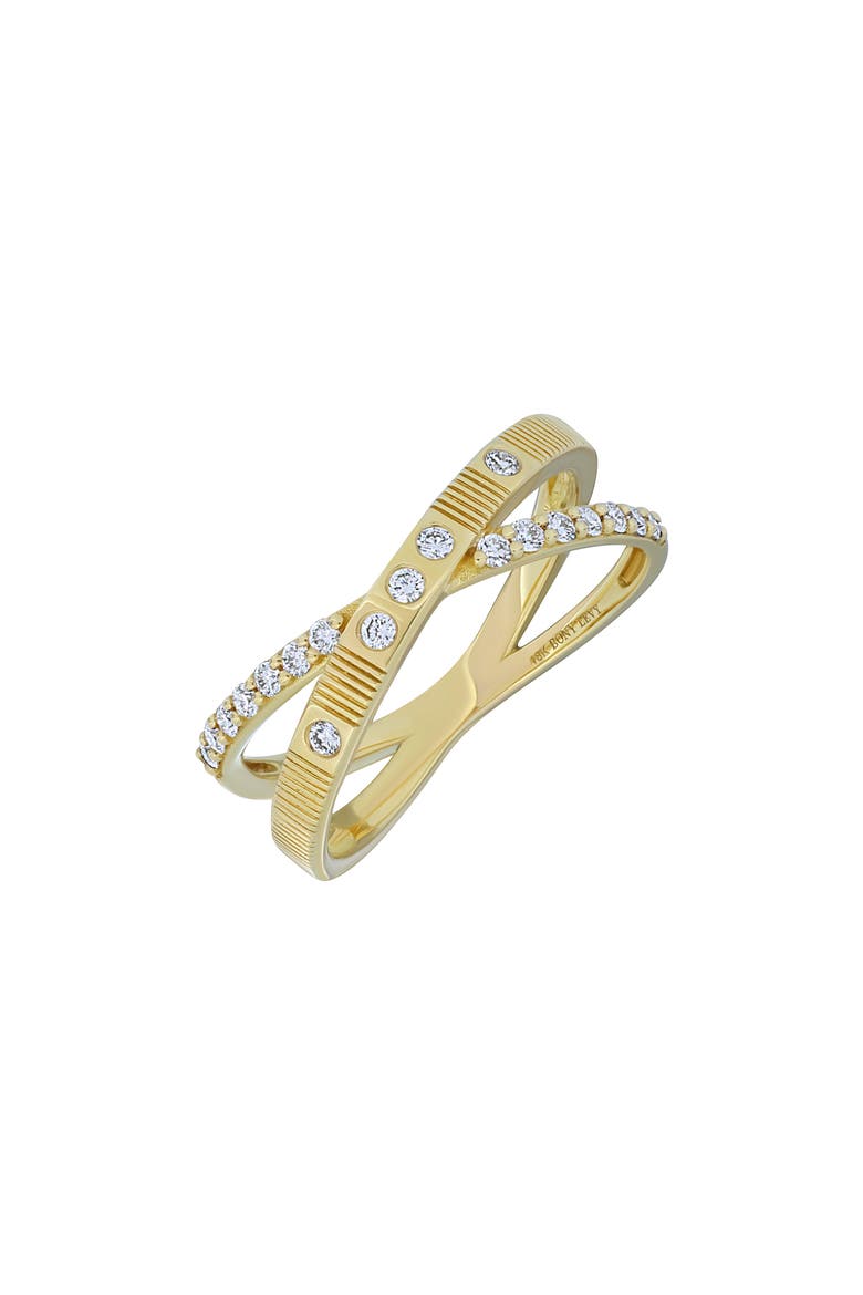 Cleo Diamond Crossover Ring, Main, color, 18K YELLOW GOLD