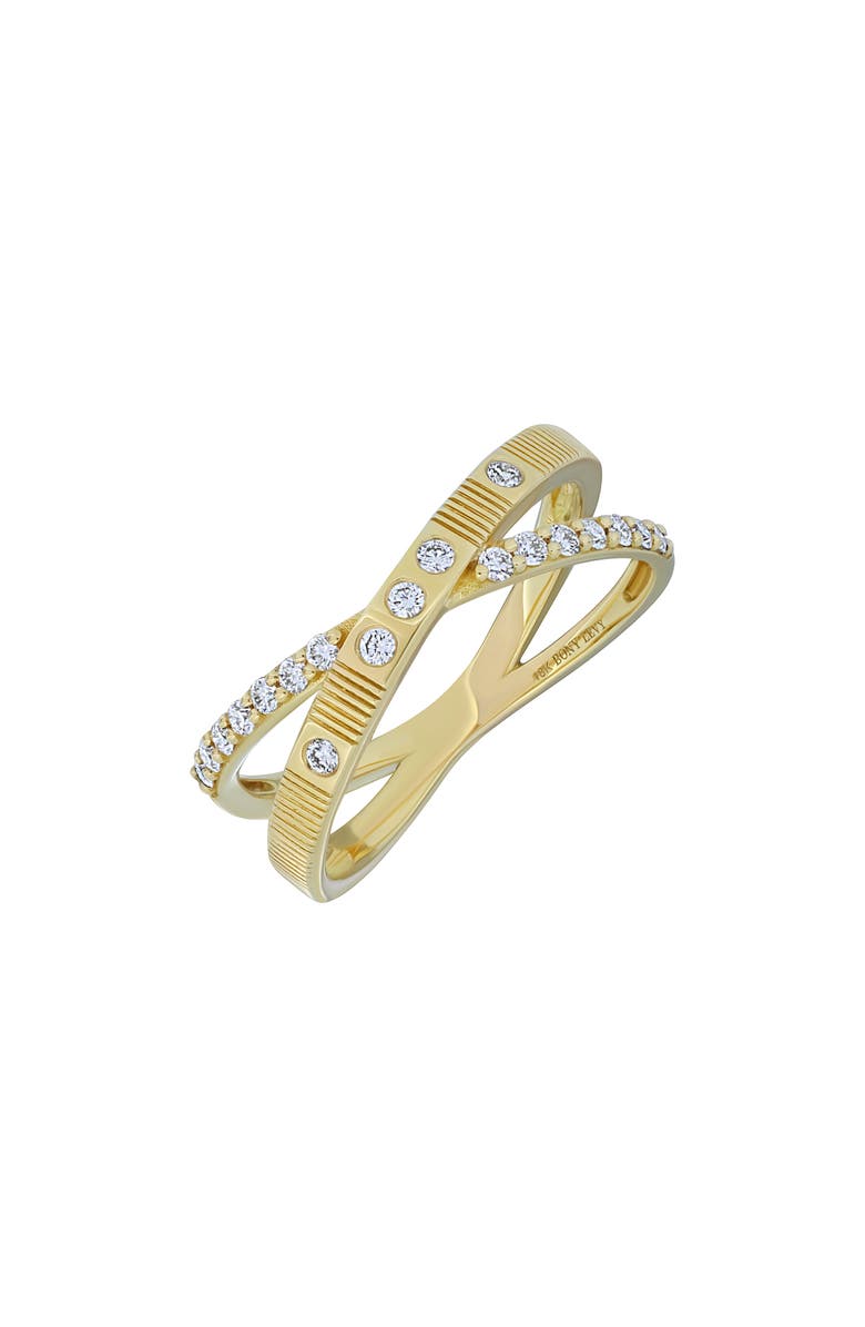 Bony Levy Cleo Diamond Crossover Ring, Main, color, 18K Yellow Gold