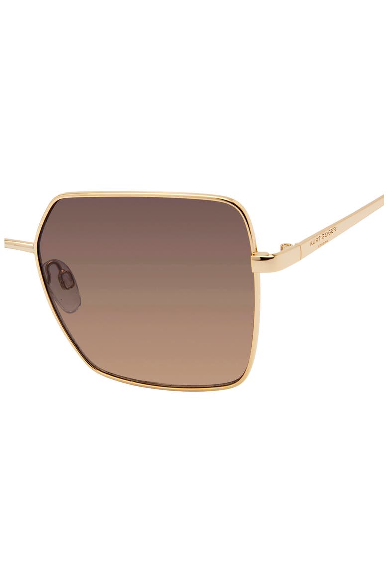 58mm Square Sunglasses, Alternate, color, GOLD CRYSTAL PURPLE/ BROWN