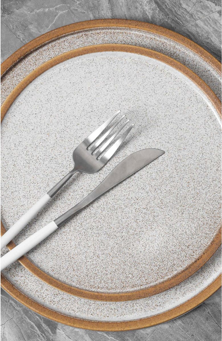 Stone Lain Vince Stoneware 4-Piece Dinner Plate Set, Alternate, color, Brown