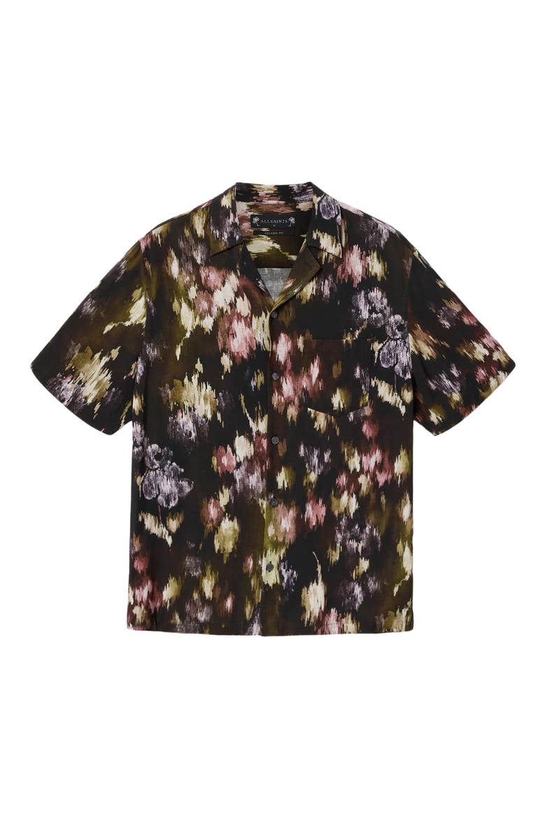 Wildflower Camp Shirt, Alternate, color, BLACK