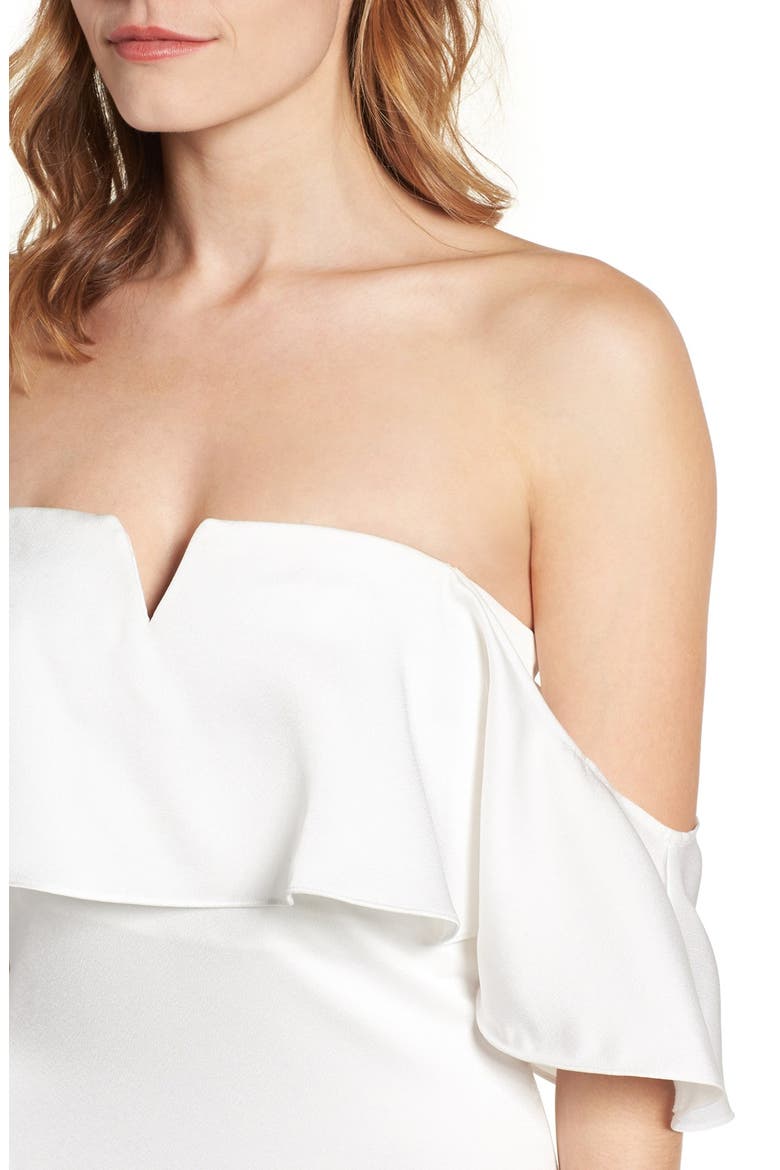 The Santa Barbara Off the Shoulder Gown, Alternate, color, WHITE